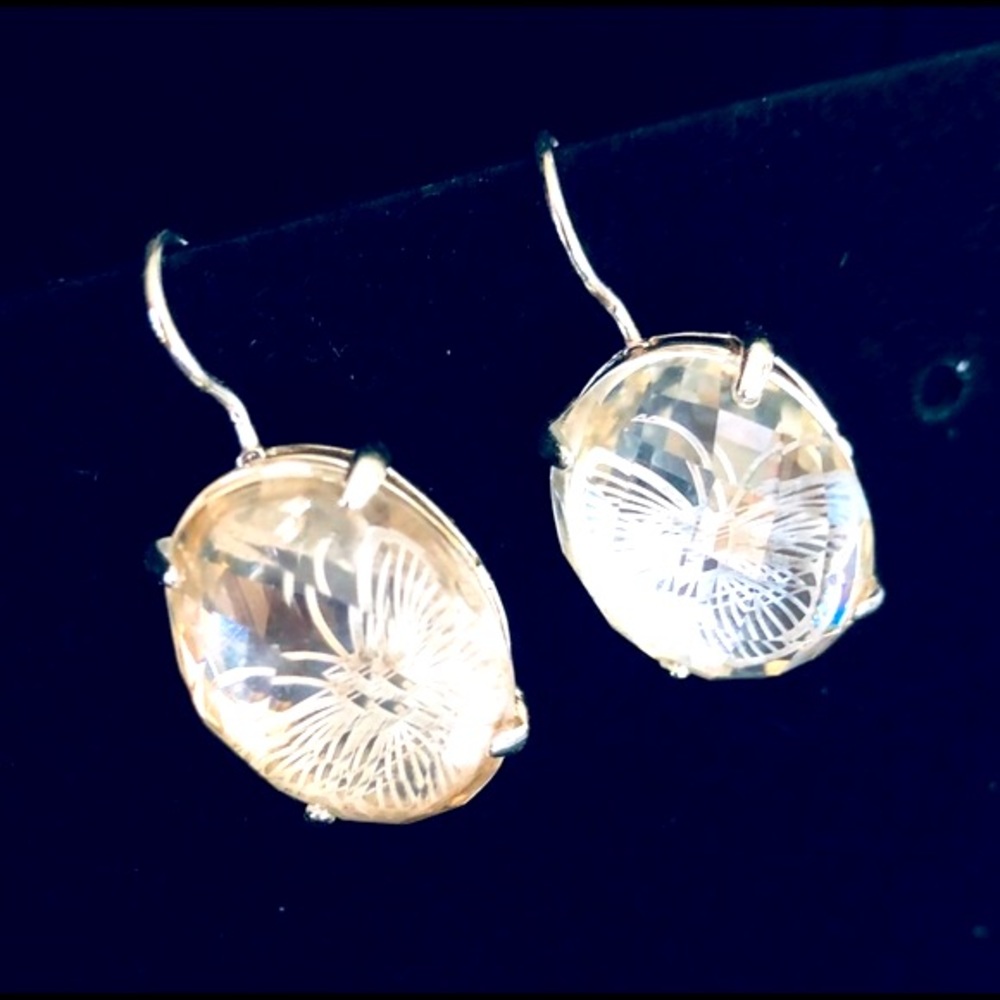 Butterfly Etched Acrylic Earrings